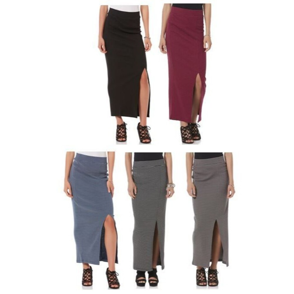 Bongo Textured Stretch Maxi Skirt With Back/Front Slit Women Juniors Size XS, M